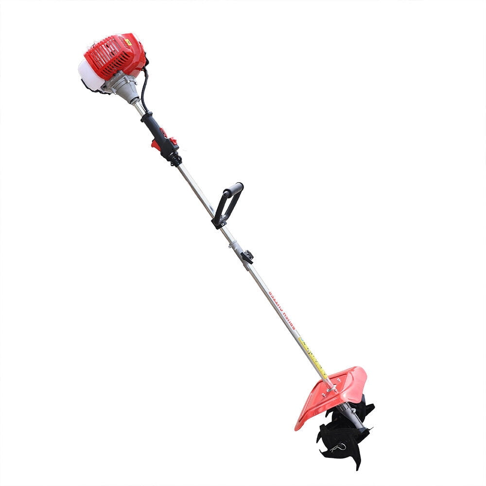 2-Stroke Garden Tiller Cultivator 42.7CC Small Tiller Cultivator Gas Powered Rototiller Garden Tiller Mini Garden Weeding Machine Tool - 1E40F-5