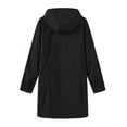 thumbnail image 5 of Levmjia Women Hooded Rain Jacket Waterproof Lightweight Long Sleeve Zip Up Mid Length Loose Fit Solid Color Outerwear Pockets Daily Commute Hiking Camping Travel Outdoor Casual, 5 of 6