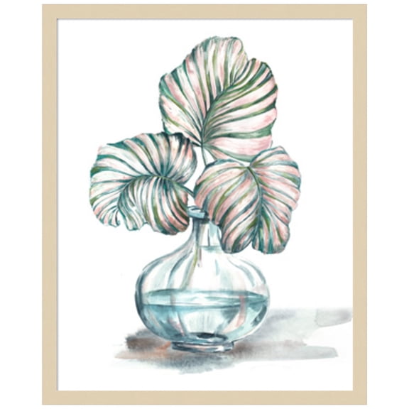 Amanti Art Island Tropics Frond in Bottle IV Wood Framed Wall Art Print