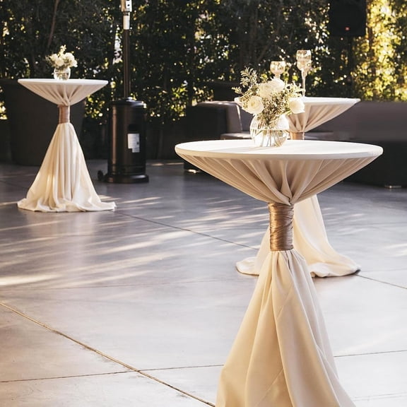 Round Bar Pub Table Height Adjustable Bistro with Gold Base