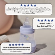 MAM Newborn Gift Set, Best Pacifiers and Baby Bottles for Breastfed Babies, Feed & Soothe Set, White, 6-Count