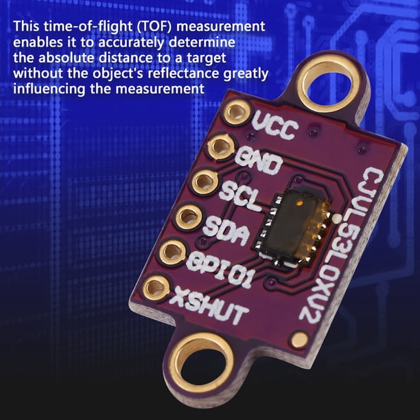 Sensor de distancia láser módulo de alcance del sensor Módulo ToF Sensor de distancia de tiempo de vuelo de 66 pies para aficionados GY-VL53L0XV2V L53L0X al aire libre ANGGREK Otros