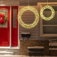 thumbnail image 3 of Northlight LED Lighted Hanging Christmas Wreath Decorations - 18" -  Set of 2 - Gold Lights, 3 of 7