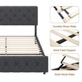 thumbnail image 4 of Queen Size Bed Frame with Adjustable Headboard, Upholstered Platform with USB Ports, Dark Grey, 4 of 7