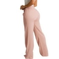 thumbnail image 4 of Sngxgn Womens Casual High Waisted Cargo Yoga Pants Pocket Flare Pants(Pink,XL), 4 of 6