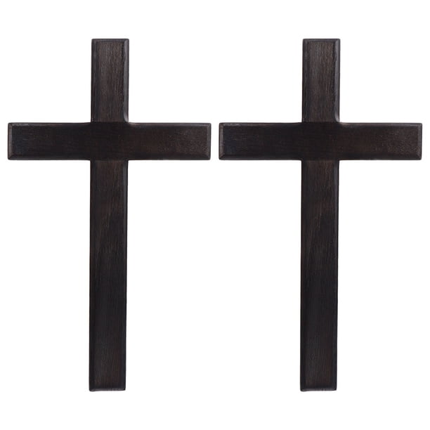 KAKOWELY 2 piezas de cruz de madera para colgar en la pared, decoración religiosa para el hogar, colgante de cruz de madera