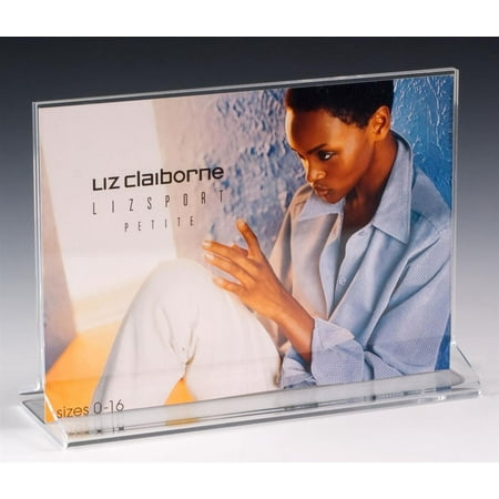 Acrylic Photo Holders - Upscale Picture Frame 7”w x 5”h x 2”d Clear Acrylic Landscape Photo Holder for 7”w x 5”h Images – Sold in Case Packs of 10 Units – Plexiglas Counter Sign Display Is Top Loading (VSH/OT75)