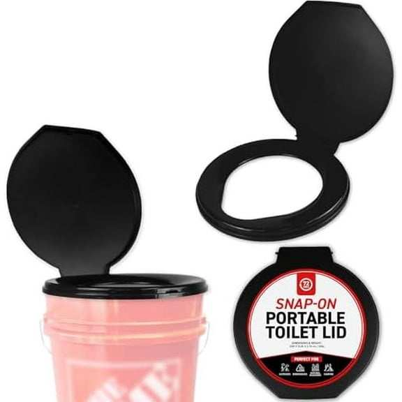 Premium Portable Camping Toilet Seat with Lid for 5 Gallon Buckets, Outdoor Camping, Hiking, Emergencies - Perfect for Emergency Preparedness, Backcountry, Car, Boat, Road Trips (No Bucket)