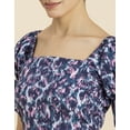 thumbnail image 5 of MoomayaWomens PrintedSquare Neck Summer Dress,Short PuffedSleeves Tiered Cotton Dress, 5 of 8