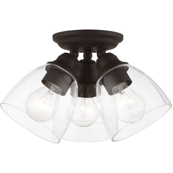 3 Light Flush Mount in New Traditional Style 14.25 inches Wide By 7.5 inches High-Bronze Finish Bailey Street Home 218-Bel-4829123