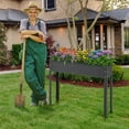thumbnail image 4 of Topcobe 40 x 11 x 31.5 Inch Metal Raised Garden Bed with Legs and Drainage Hole for Vegetable Flower, Planter Boxes for Garden Yard, 4 of 10
