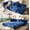 Blue, variant on YWEN 100" King Size Sleeper Sofa Bed, 3-in-1 Convertible Pull Out Chesterfield Sleeper Couch, Oversized Velvet Flower Button Tufted 4-Seat Sofa for Living Room Apartment