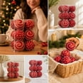 thumbnail image 7 of 12 Pack Christmas Pearl Ball Ornaments - 2.36" Red Glittered Baubles for Tree Holiday Party Decor, 7 of 7