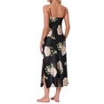 thumbnail image 3 of INSPIRE CHIC Women's Floral Satin Nightgowns Camisole Sleepwear Spaghetti Straps Nightshirt Silky Long Pajama Dress S Black, 3 of 6