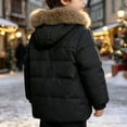 thumbnail image 4 of DJDLJWCJ Boys Winter Puffer Coat with Hood Boys Thicken Warm Quilted Jacket Insulated Mid Length Outerwear Black Size 9, 4 of 6