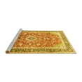thumbnail image 2 of Ahgly Company Machine Washable Indoor Round Medallion Yellow Traditional Area Rugs, 3' Round, 2 of 4