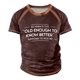 thumbnail image 1 of Men's Raglan T-shirt Retro Short Sleeve Round Neck Letter Printing TopsXL, 1 of 3