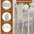 thumbnail image 2 of Dining Room Table Set for 4, Compact Kitchen Table and Chairs Set, Including 4 Upholstered Chairs, Marble Tabletop Rectangular Table, White, 2 of 8