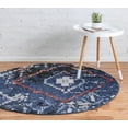 thumbnail image 3 of Rugs.com Morocco Collection Rug – 7 Ft Round Navy Blue High-Pile Rug Perfect For Kitchens, Dining Rooms, 3 of 9