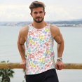 thumbnail image 6 of Fotbe Retro Floral Pattern Men's Quick Dry Workout Tank Top Gym Muscle Tee Fitness Bodybuilding Sleeveless T Shirt Breathable Workout Shirt-3X-Large, 6 of 9
