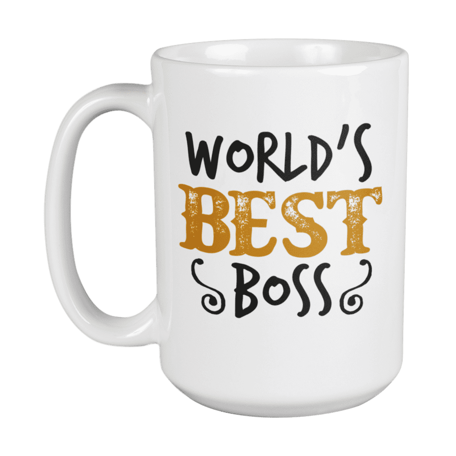 WORLD'S BEST BOSS Coffee Mug 11 OZ Ceramic Mug For The Office Double Sided Imprint