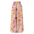 thumbnail image 5 of Swanpen Women's Summer Print Wide Leg Palazzo Pants Elastic Drawstring Waist Flowy Loose Fit Casual Long Trousers with Side Pockets, 5 of 5