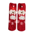thumbnail image 2 of QLEICOM Socks for Women,Non-Shedding Fleece Socks with Christmas Print and Antiskid Grips Plush House Socks Provide Maximum Warmth for Indoor Winter Comfortable Red, 2 of 3