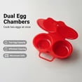 thumbnail image 3 of Microwave Egg Poacher & Cooker, 2-Cup Egg Boiler for Perfect Poached/Scrambled Eggs, BPA-Free, Dishwasher Safe, Quick Breakfast Maker for Home Kitchen, 3 of 5