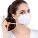 thumbnail image 5 of Muyoka 10 protectores faciales KN95 de 5 capas con visera desechable, 95 % de filtraci贸n, transpirables, con v谩lvula de aire y el谩sticos y c贸modos ganchos para las orejas para adultos (blanco), 5 of 6