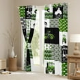 thumbnail image 3 of Manfei Harvester Excavator Black Out Curtains,Geometric Waves Striped Curtains Pack of 2 (42x63 Each),Green Patchwork Grid Bedroom Curtains For Kids,Ultra Soft Home Decor, 3 of 6