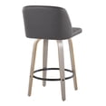 thumbnail image 4 of LumiSource Grey Toriano 26" Fixed Height Counter Stool - Set of 2, 4 of 4