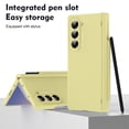 thumbnail image 3 of Allytechgroup for Samsung Galaxy Z Fold 6 Case with Stylus Pen + Pen Holder + Screen Protector, Full Body Protective Hinge Protection Rugged Case for Women Men, Yellow, 3 of 7