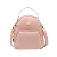thumbnail image 1 of Mini mochila femenina de cuero PU de lujo para mujer, bolsa de compras, bolsas escolares pequeñas para niñas, bolsas de almacenamiento CasualesRosa Fivean unisex, 1 of 2