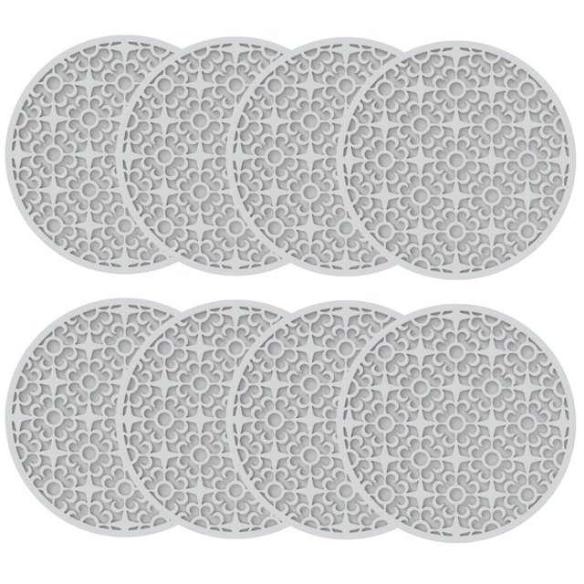 Mosiee sous-Verres en Silicone Noir Gris Blanc Orange Jaune Violet Rouge Vert 8 Pcs