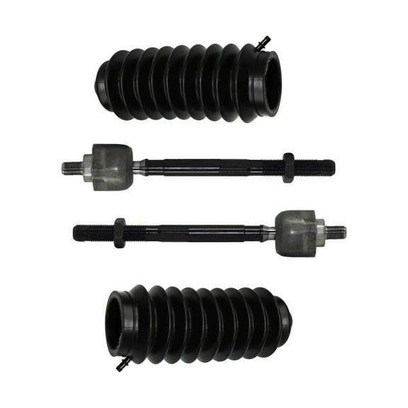 4 Pc Front Inner Tie Rod Ends Rack & Pinion Bellow Boots Steering Kit Fits select: 1988-1991 HONDA CIVIC
