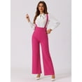 thumbnail image 4 of DARING DIVA Women's Casual Office Adjustable Straps Wide Leg Overalls XL Hot Pink, 4 of 6