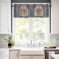 thumbnail image 3 of Santa Claus Kitchen Curtains and Valances Set, Christmas Xmas Retro Grey Rod Pocket Window Valance 18 Inch Window Curtain Panels for Living Room Bedroom Laundry, 27.5x24in, 3 Pieces, 3 of 7