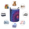 thumbnail image 2 of DouZhe Waterproof Collapsible Large Laundry Baskets, Blue Dark Vortex Fractal Prints Circular Hamper with Handles, 2 of 7