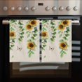 thumbnail image 2 of Sunflowers Butterfly Kitchen Towels Set of 3, Water Absorbent Dish Towel, Spring Floral Pastoral Rustic Decorative Hand Towels - Quick Drying Cloth for Cooking Baking, 18x28 Inch, 2 of 8