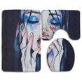 thumbnail image 1 of GOHAO Goth Gotik Gothic Melancholy Women Girl 3 Piece Bathroom Rugs Set Bath Rug Contour Mat and Toilet Lid Cover, 1 of 2