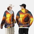 thumbnail image 4 of KLL Veste à Capuche Extérieure Protection Solaire UPF 50+ pour Hommes et Femmes, Imprimé Tournesol, Manches Longues, Pêche, Randonnée, Performance - Moyen, 4 of 7
