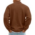 thumbnail image 5 of Huankd Soft Quarter Zip Knit Sweater for Men Long Sleeve Pullover Casual Crew Neck Textured Slim Fit Cozy Winter 2026 Tops Coffee 5XL, 5 of 6