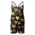 thumbnail image 4 of Yuanlong Womens Pajamas Set 2-Piece Spaghetti Strap Vest & Shorts Glitter Heart Star Print Sleepwear Valentine Shiny Dreamy Lady Pjs, 4 of 4