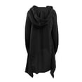 thumbnail image 5 of IROINNID Women's Long Sleeve Hooded Coat Thigh-Length Print Loose Halloween Pullover Tops Sweatshirt, Black, 5 of 5