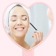 thumbnail image 4 of Heart-Shaped Travel Handheld Mirror, Cosmetic Hand Mirror with Handle, 4 of 5