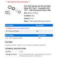 thumbnail image 2 of Front Axle Bearing and Hub Assembly Repair Kit 5 Piece - Compatible with 1977 - 1986 Chevy K5 Blazer 4WD 1978 1979 1980 1981 1982 1983 1984 1985, 2 of 2