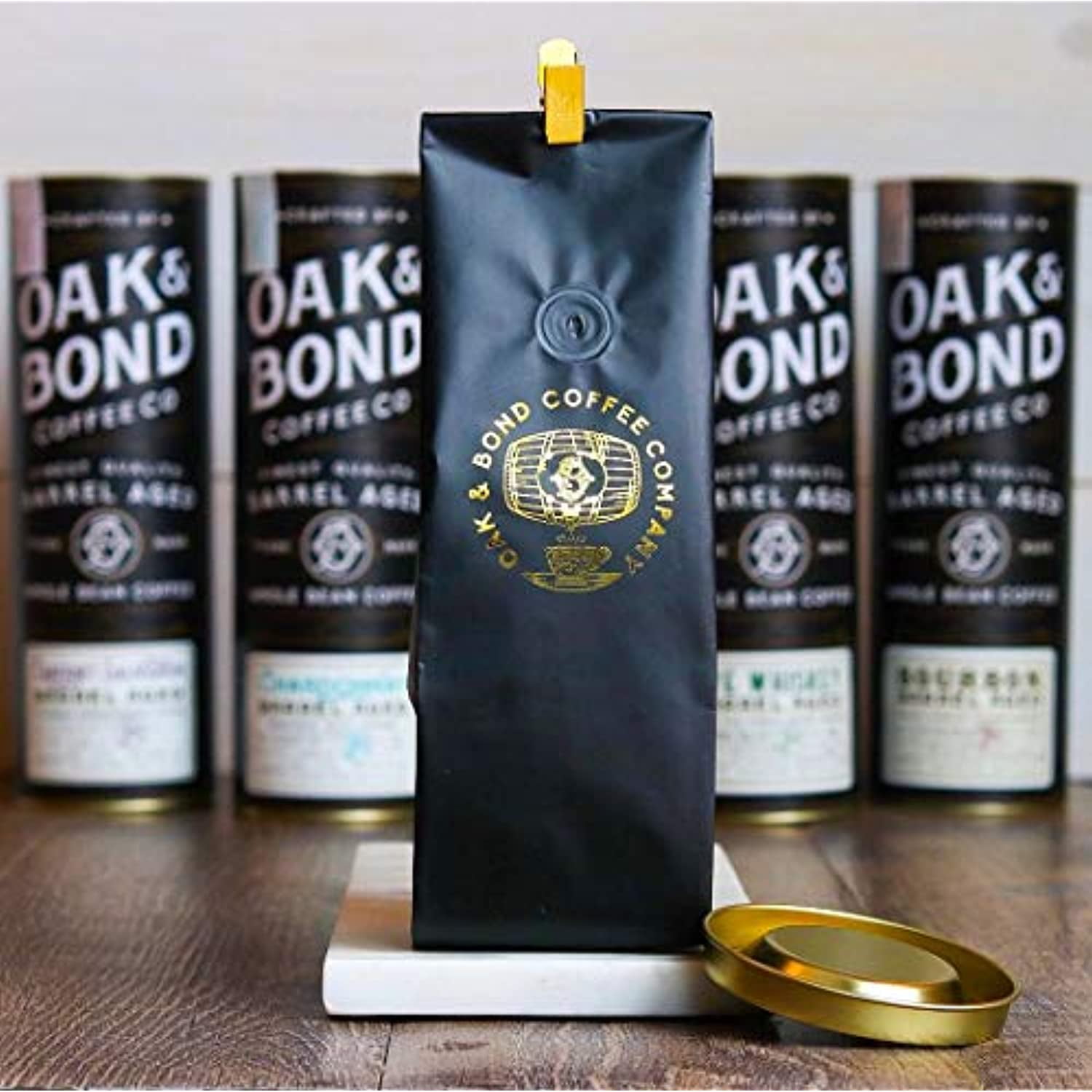 Scotch Whisky Barrel Aged Coffee - Whole Bean Coffee, Colombia Medium Roast Coffee Aged in Scotch Whisky Barrels by Oak & Bond Coffee Co. - 10 oz