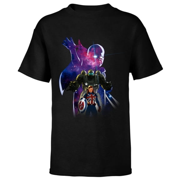 Marvel WHAT IF…? Captain Carter Hydra Stomper The Watcher - Short Sleeve T-Shirt for Kids – Customized-Black