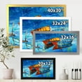 thumbnail image 4 of Boat At The Lake During Evening Glow III 20 in x 12 in Framed Painting Canvas Art Print, by Designart, 4 of 4