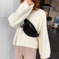thumbnail image 3 of Riñonera de moda para mujer, bolsos de mensajero de hombro de felpa, monedero en el pecho (negro) Tmvgtek Para estrenar, 3 of 8
